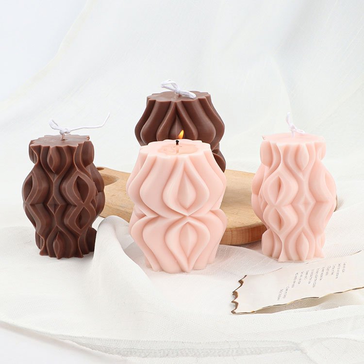 Twisted Striped Column Silicone Candle Mold Spider Striped Column Gypsum Decorations Casting Mold DIY Aromatherapy Candle Making
