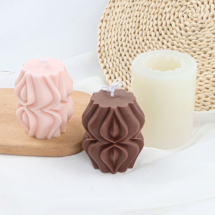 Twisted Striped Column Silicone Candle Mold Spider Striped Column Gypsum Decorations Casting Mold DIY Aromatherapy Candle Making