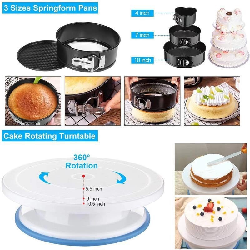 New Design Cake Decorating Set Baking Tools Rotating Cake Stand Turntable Supplies Cake Baking Tools