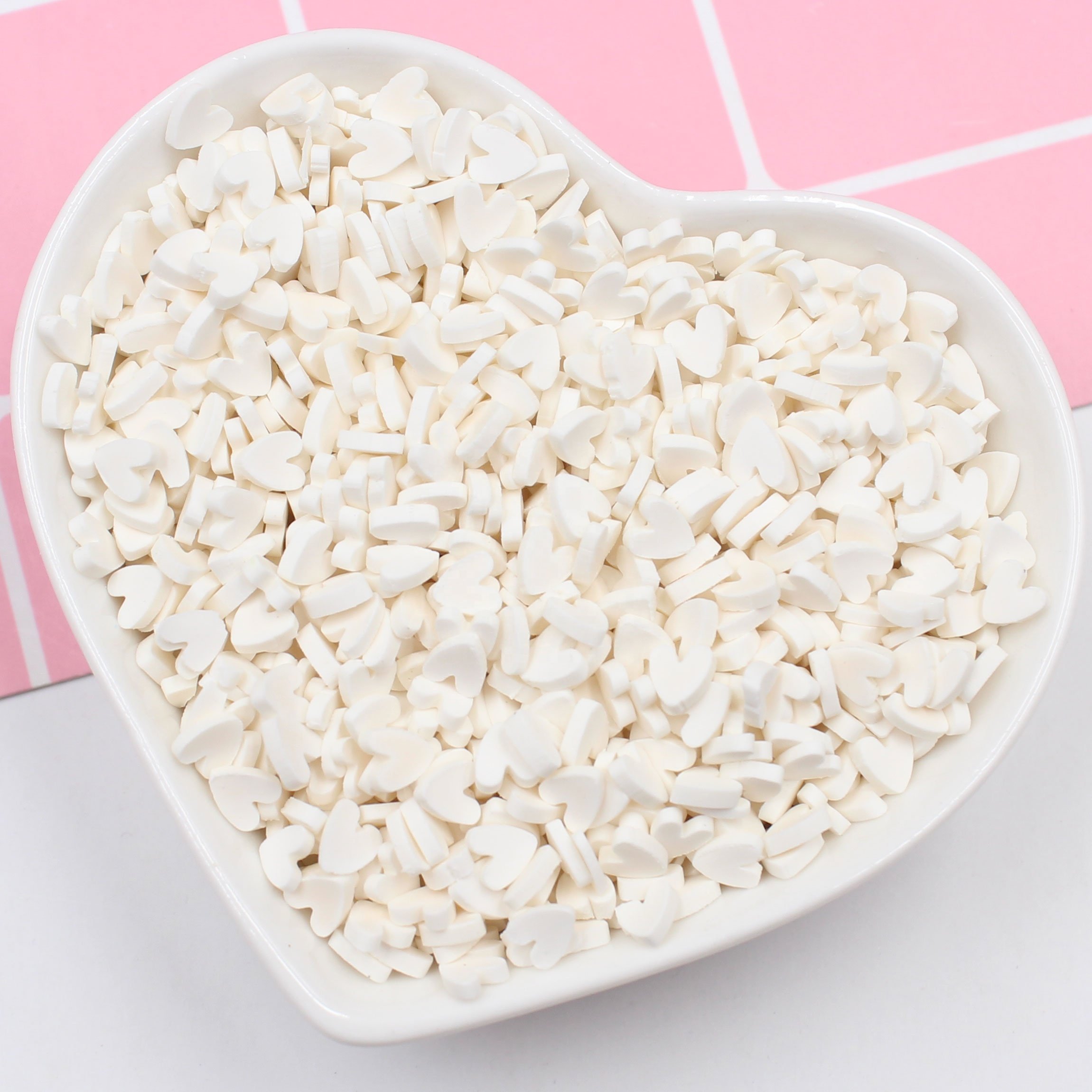 Good Quality Polymer Clay Heart Shaped Slices Nail Art Kit Hearts Sprinkles Soft Pottery for Jewelry Making Slime Filling