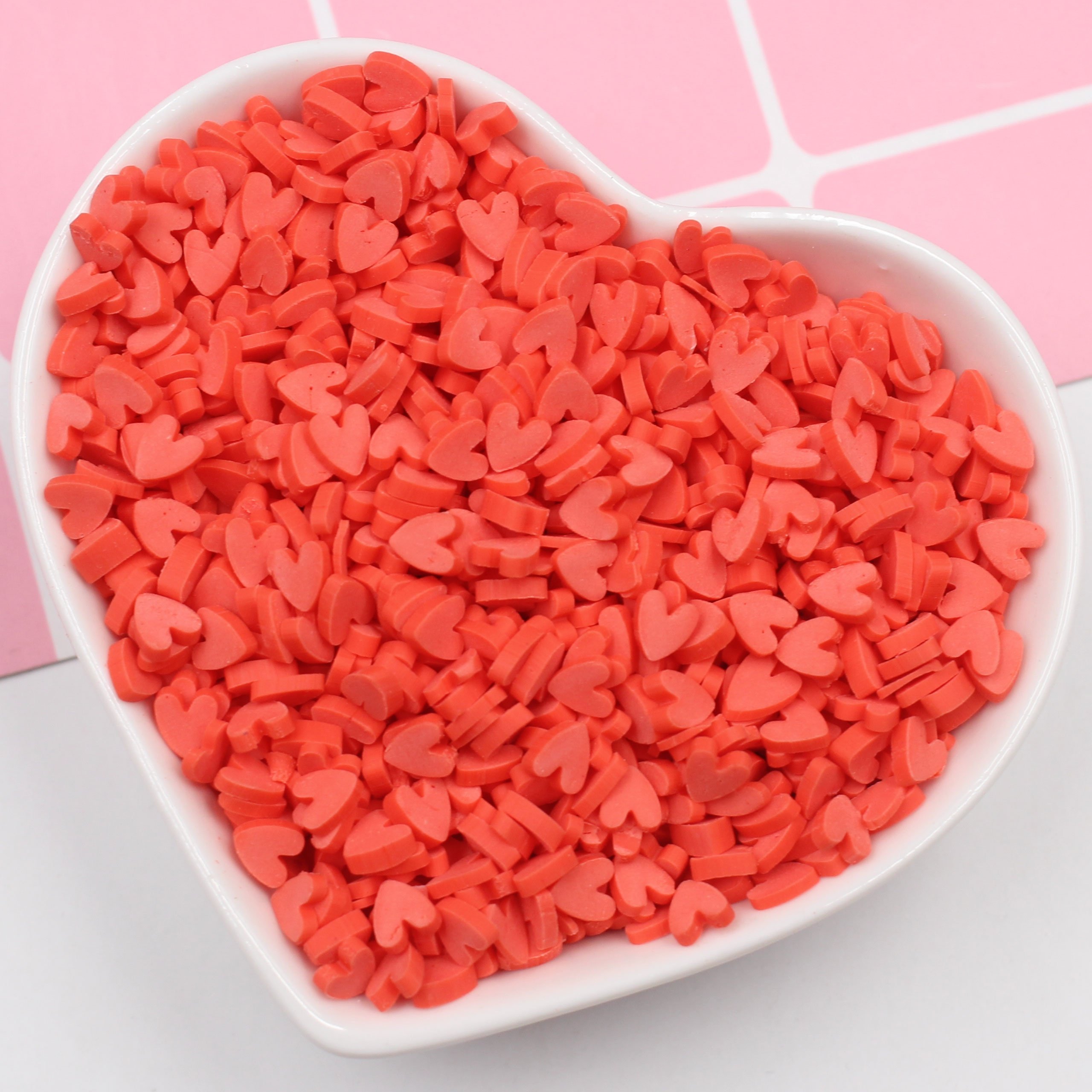 Good Quality Polymer Clay Heart Shaped Slices Nail Art Kit Hearts Sprinkles Soft Pottery for Jewelry Making Slime Filling