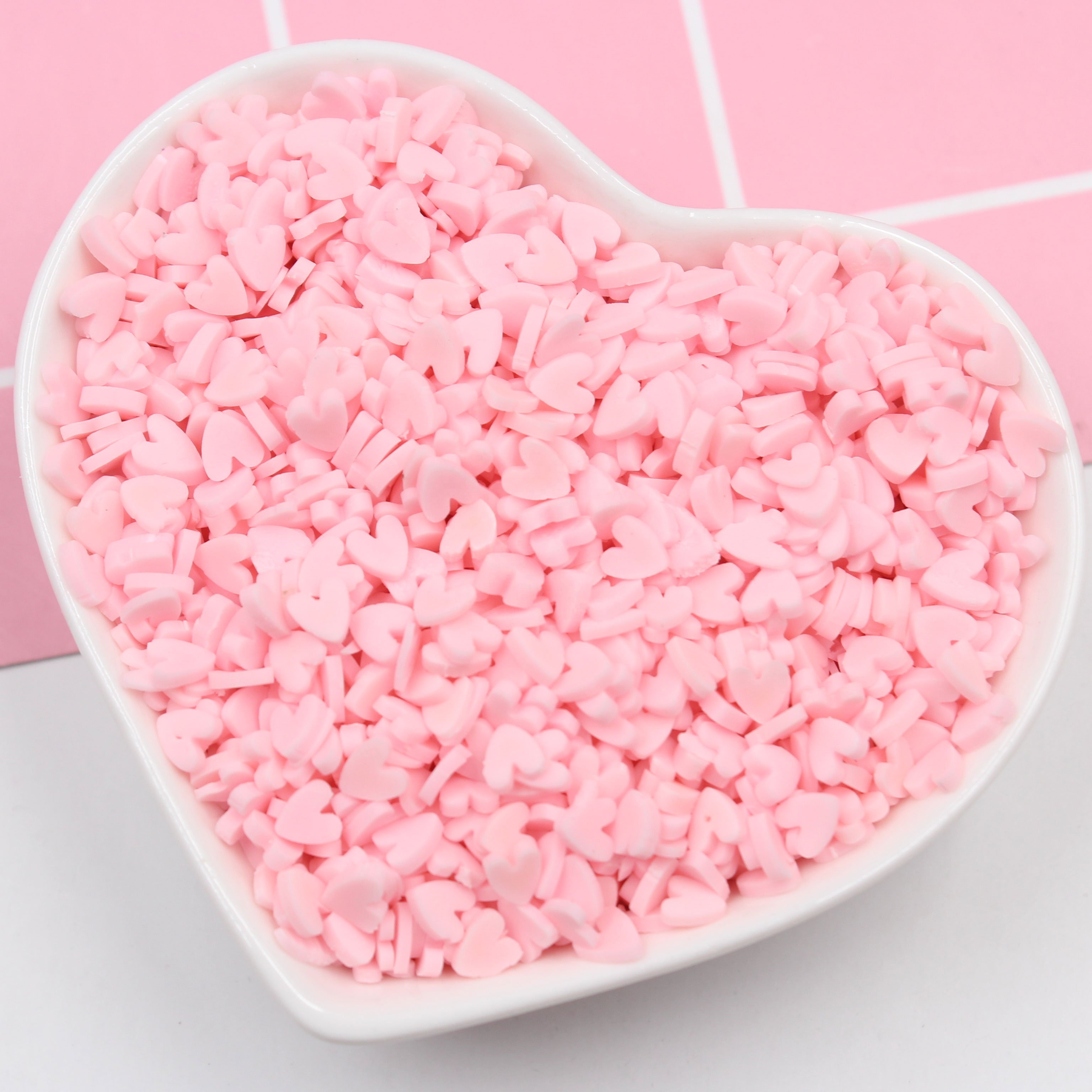 Good Quality Polymer Clay Heart Shaped Slices Nail Art Kit Hearts Sprinkles Soft Pottery for Jewelry Making Slime Filling