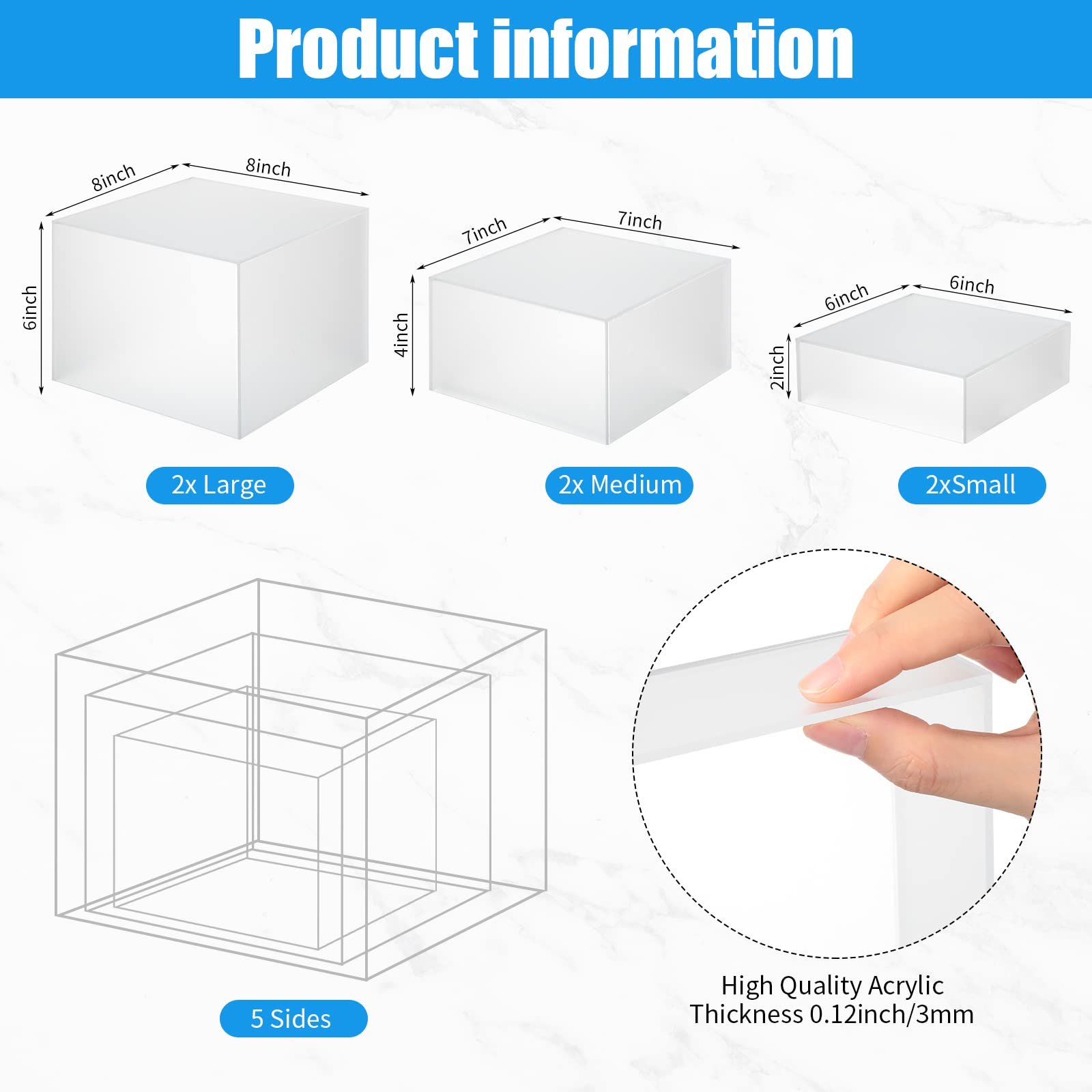 Factory wholesale 3Pcs Party Buffet Risers Collectibles Jewelry Figures Show Acrylic Cake Tray for wedding decoration