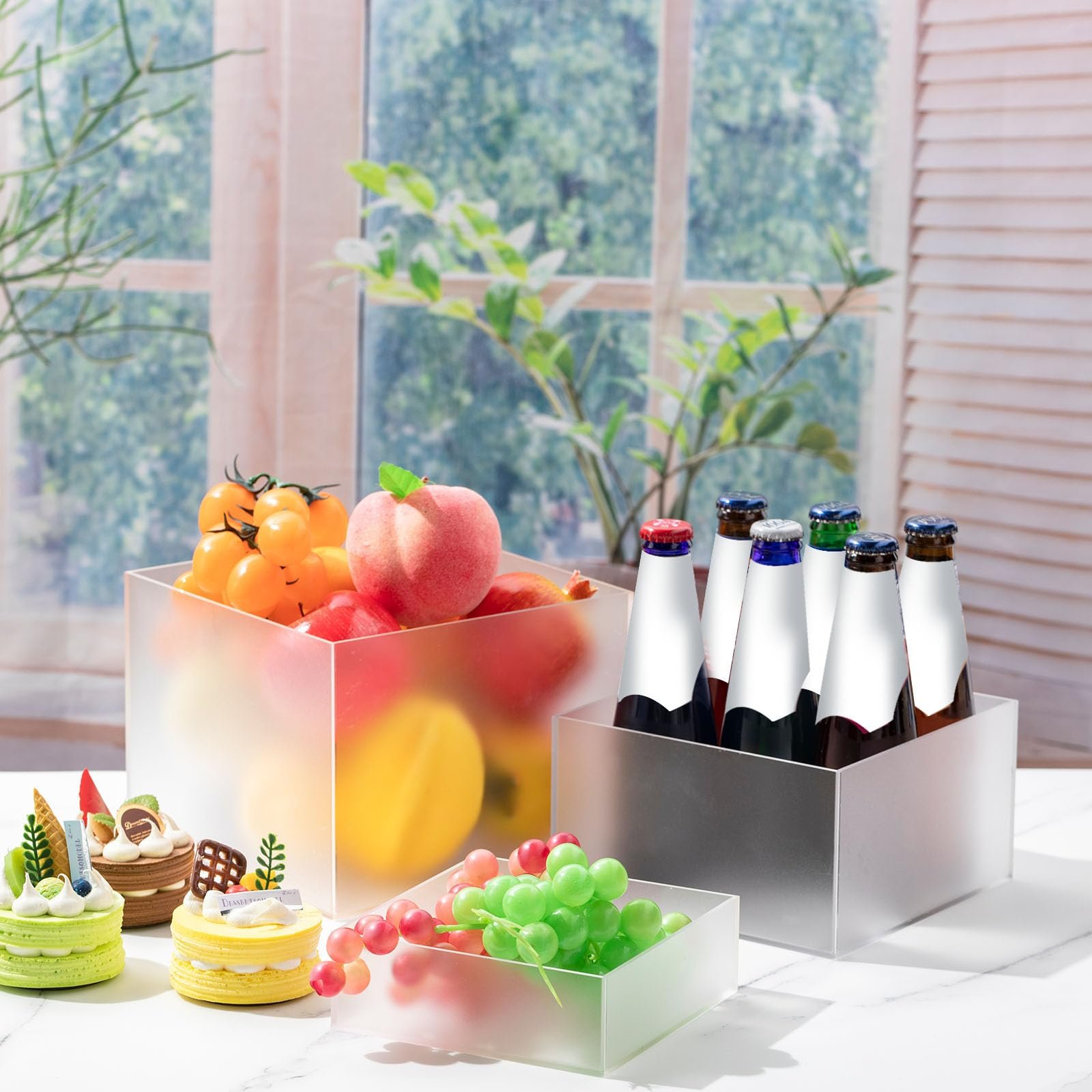 Factory wholesale 3Pcs Party Buffet Risers Collectibles Jewelry Figures Show Acrylic Cake Tray for wedding decoration