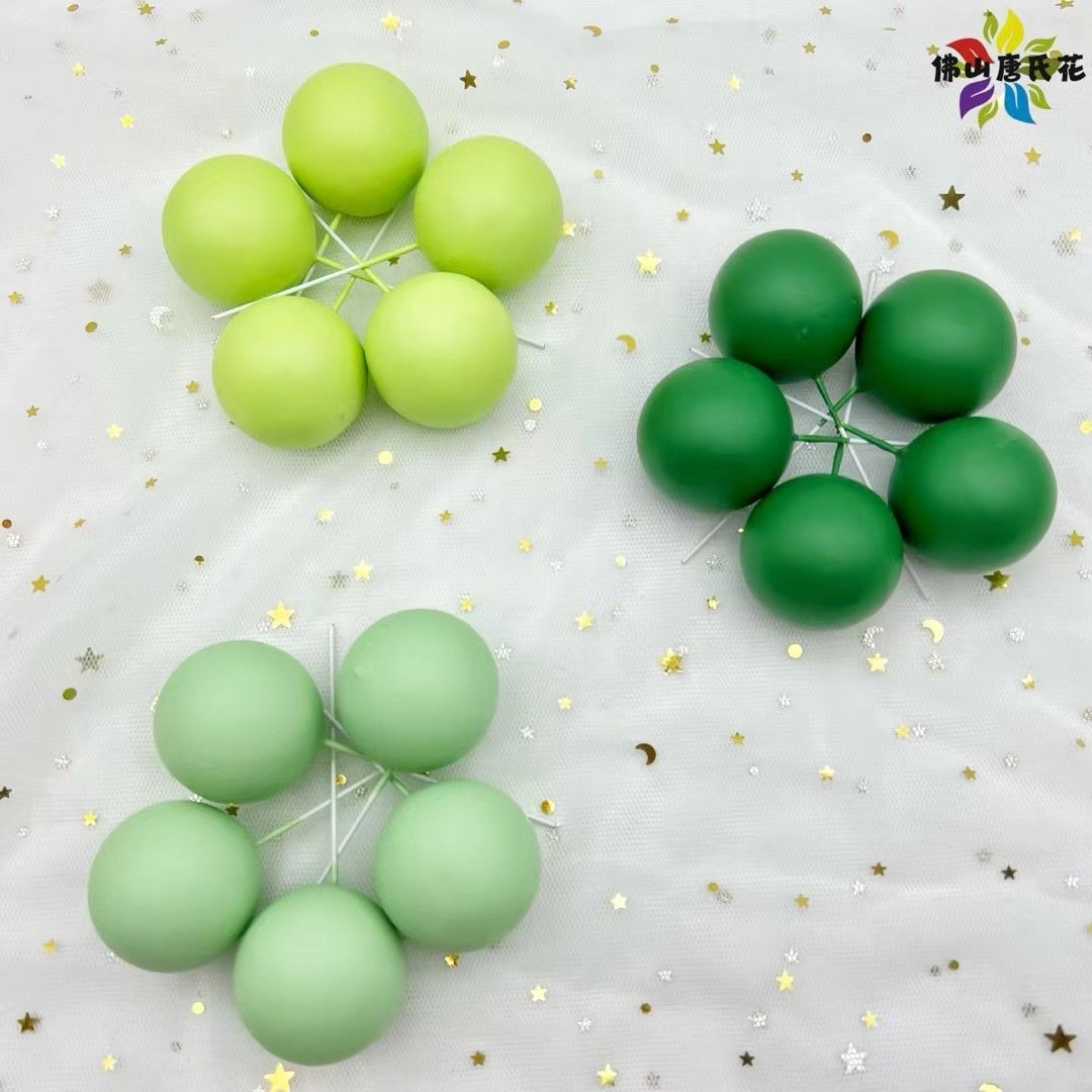 matte ball cake toppers new foam balls green Faux Balls for cake decoration happy birthday green topic 20pcs mix color