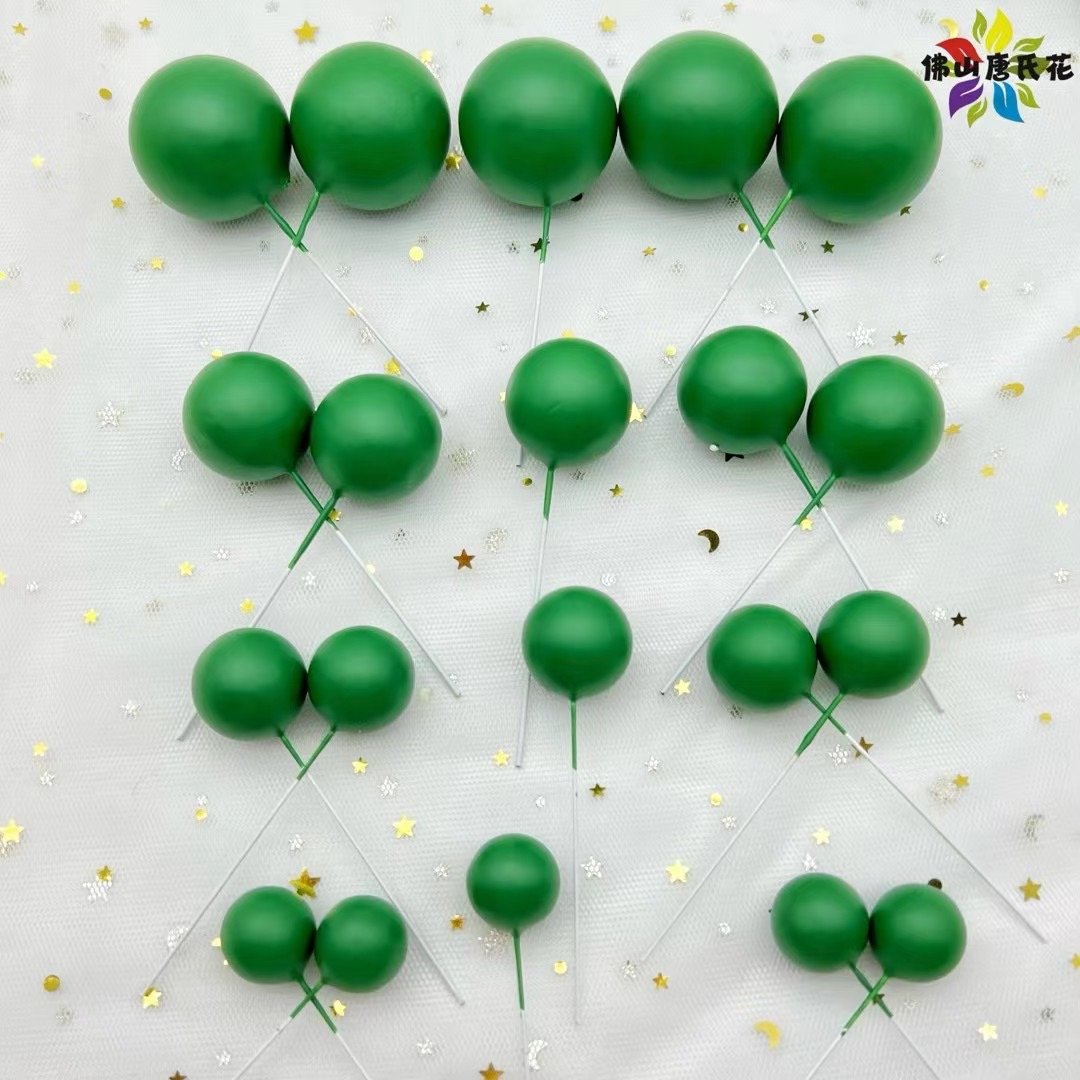 matte ball cake toppers new foam balls green Faux Balls for cake decoration happy birthday green topic 20pcs mix color