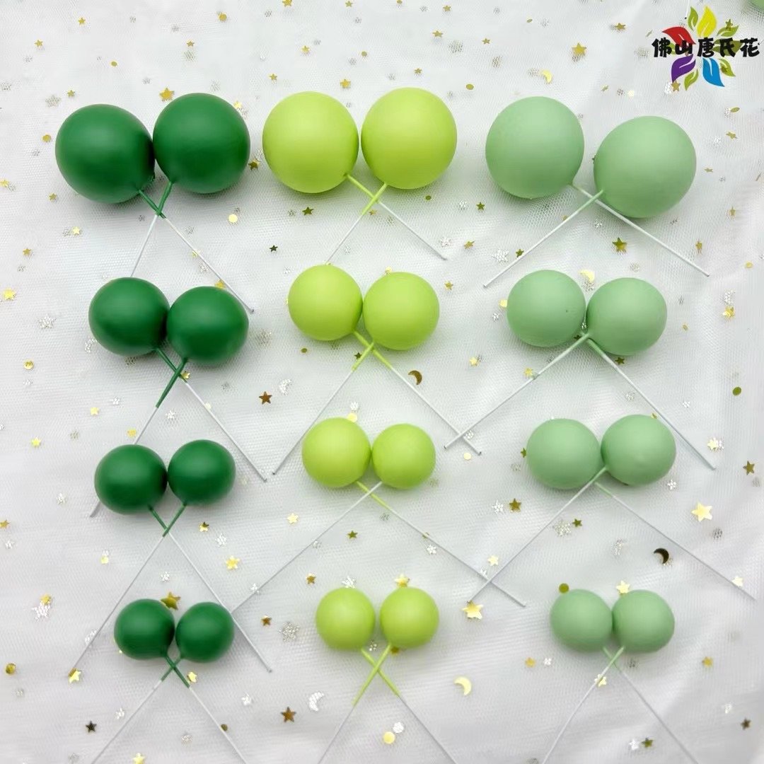 matte ball cake toppers new foam balls green Faux Balls for cake decoration happy birthday green topic 20pcs mix color