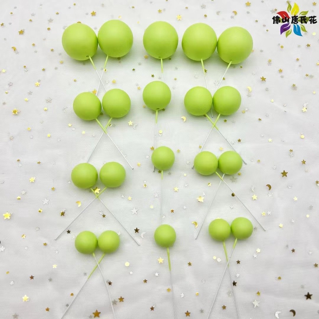 matte ball cake toppers new foam balls green Faux Balls for cake decoration happy birthday green topic 20pcs mix color