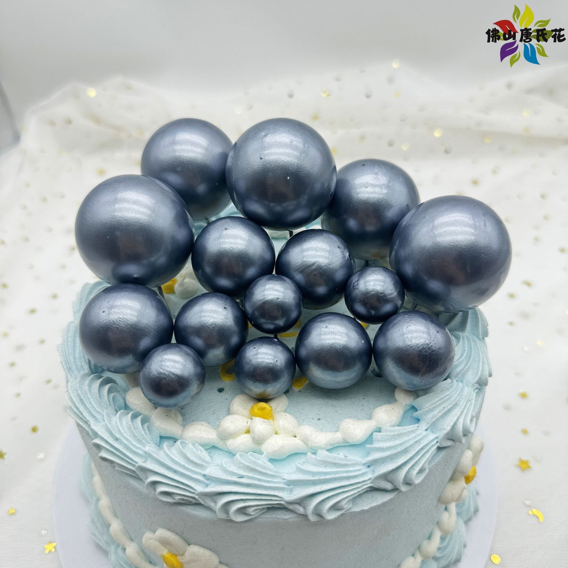 2024 new baking foam wholesale factory party supplies 20pcs mixed ball one bag Birthday cake decoration topper Flash pastel ball