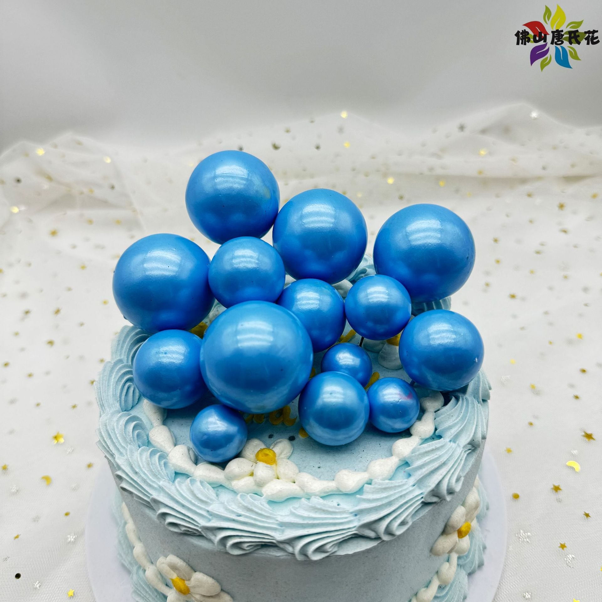 2024 new baking foam wholesale factory party supplies 20pcs mixed ball one bag Birthday cake decoration topper Flash pastel ball