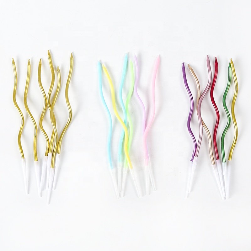 Party Supplies Multi color Spiral Happy Birthday Cake Candle Gold Number Candles Cake Decorating supplies