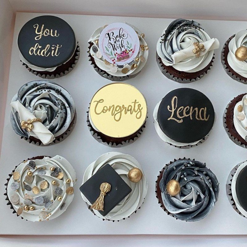 Graduation season marking acrylic cupcake decoration round marking graduation cake decoration cake toppers different designs