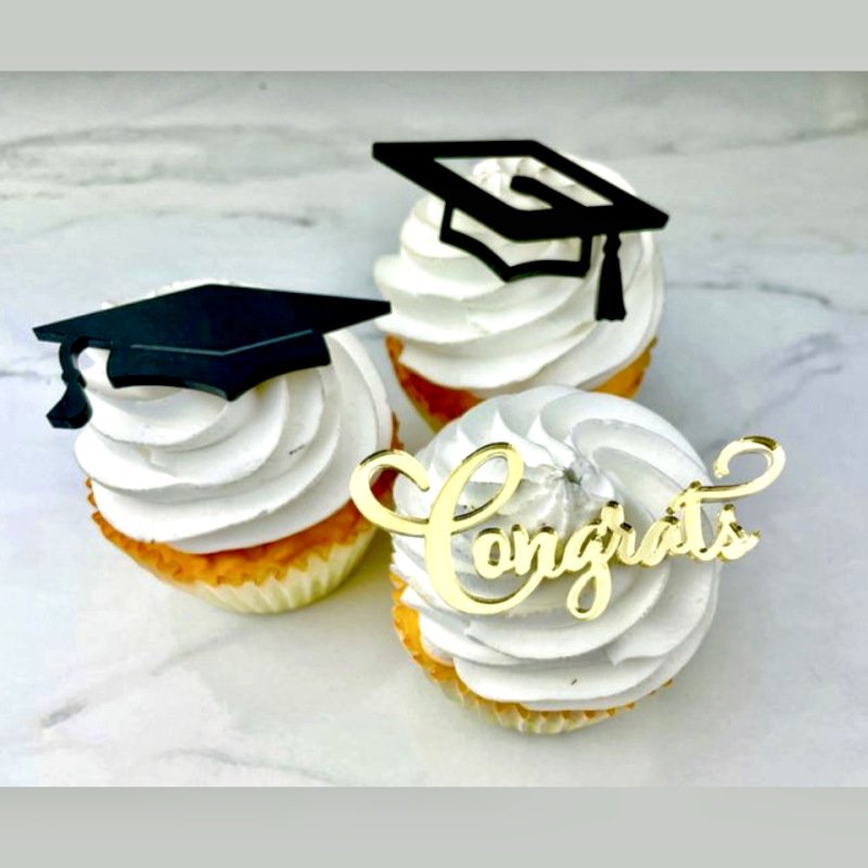 Graduation season marking acrylic cupcake decoration round marking graduation cake decoration cake toppers different designs