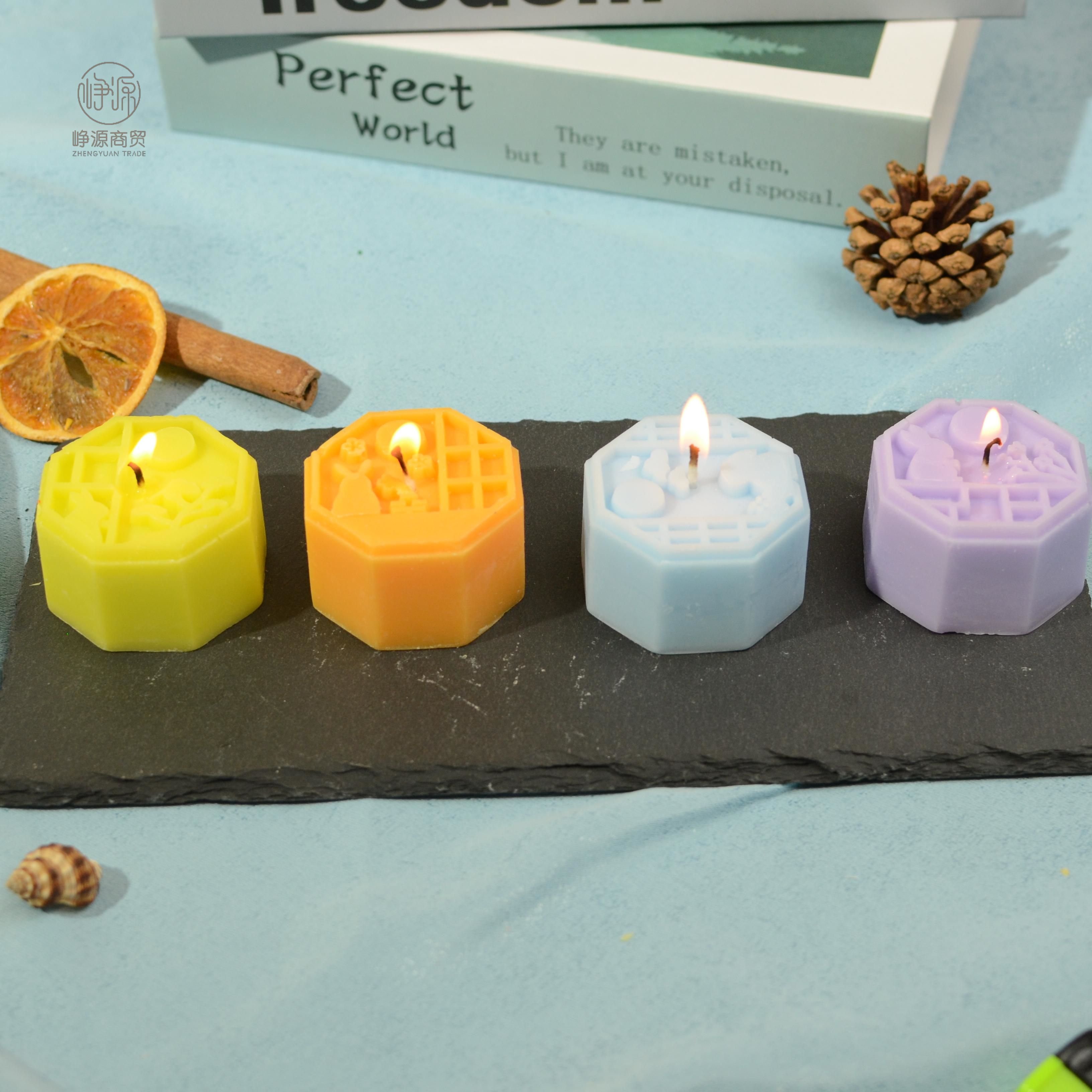 High Quality Custom Creative Mid-autumn Festival Gift Box Fragrance Aromatherapy Mooncake Candles For Festival Decoration