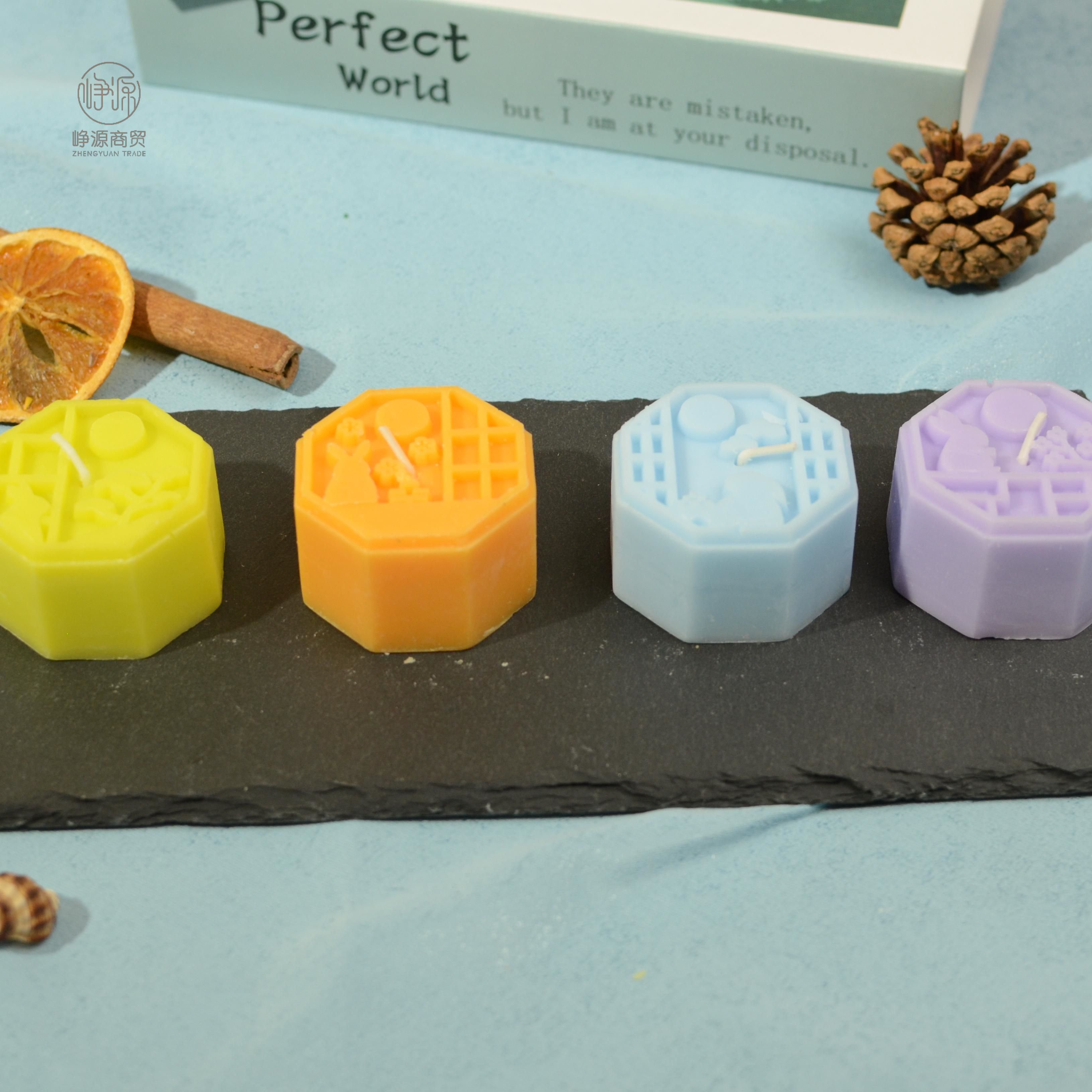 High Quality Custom Creative Mid-autumn Festival Gift Box Fragrance Aromatherapy Mooncake Candles For Festival Decoration