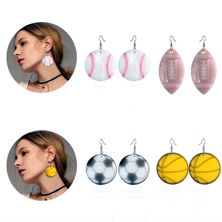 DIY Football Basketball Baseball Rugby Earrings Crystal Epoxy Resin Mold Pendant Silicone Mould Jewelry Necklace Plaster Tools