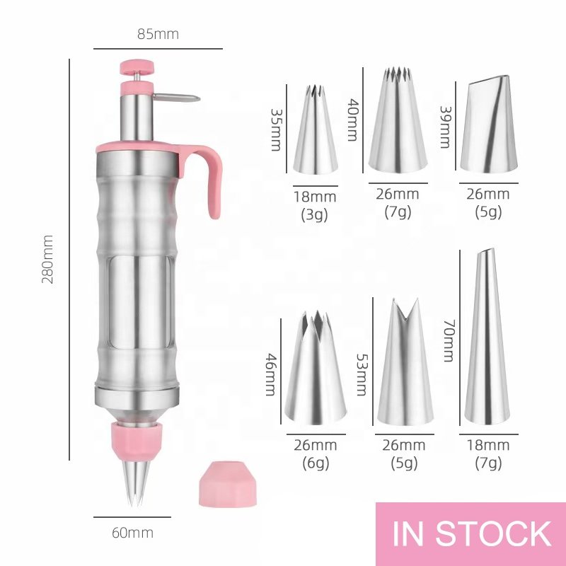 Icing Decoration Gun Set Stainless Steel Dessert Decorator Cake Decorating Tool