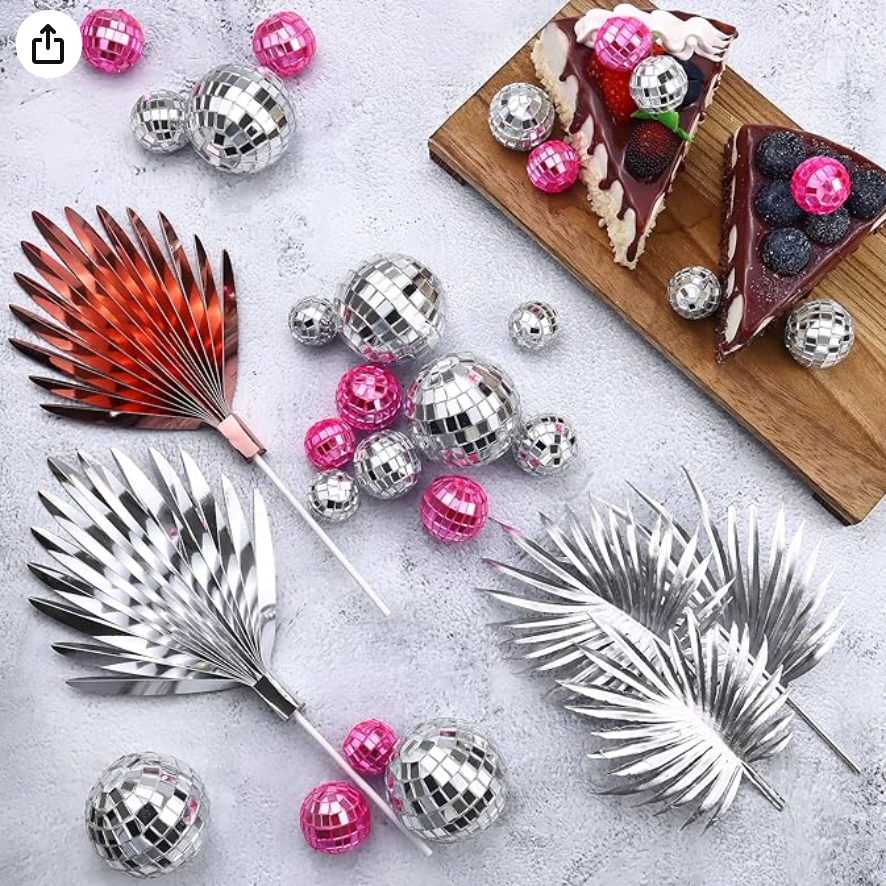 New cake decoration tools Fan shaped cushion topper Plastic fan leaf party decoration supplies cake topper