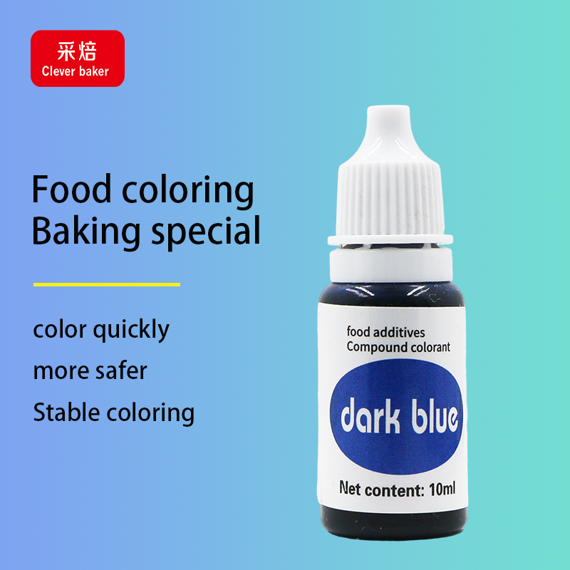 Hot Sale Dark Blue Edible Coloring Liquid Food Dye Halal Certified Cake Colorant in Bottle Packaging
