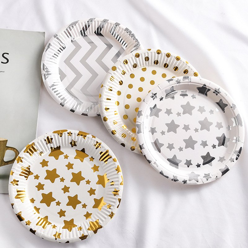 Custom Printed Disposable Decorative Party Paper Dinner Color Plate Set 10 inch Bulk Paper Plates Wholesale