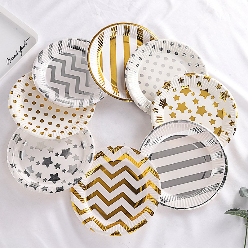 Custom Printed Disposable Decorative Party Paper Dinner Color Plate Set 10 inch Bulk Paper Plates Wholesale