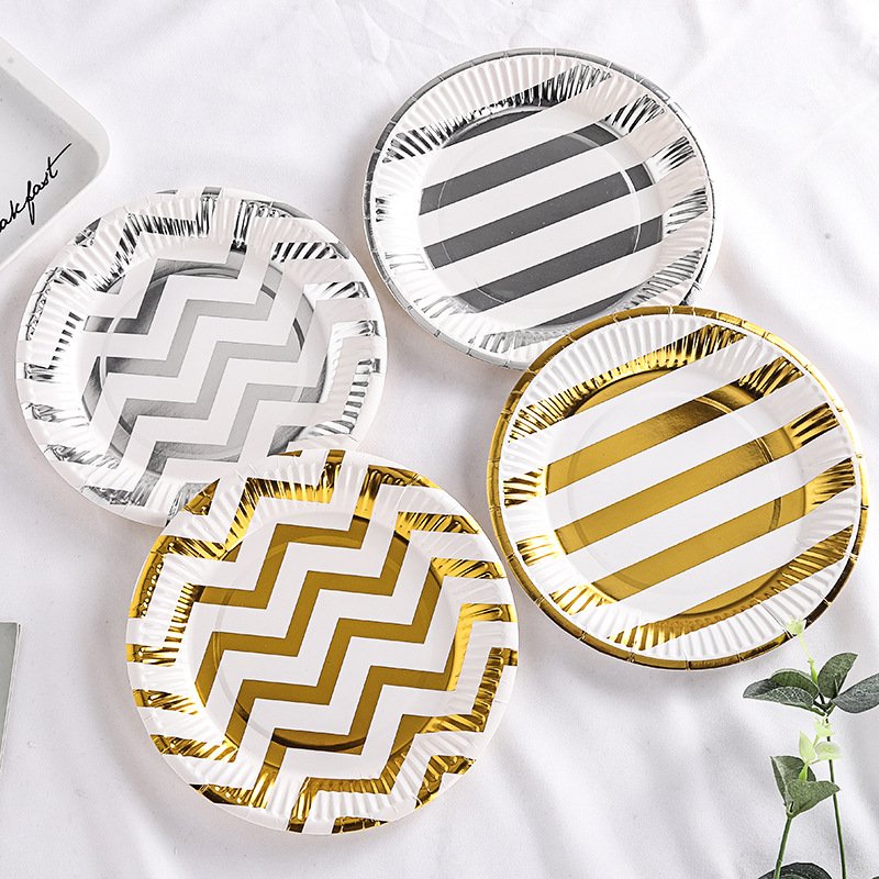 Custom Printed Disposable Decorative Party Paper Dinner Color Plate Set 10 inch Bulk Paper Plates Wholesale