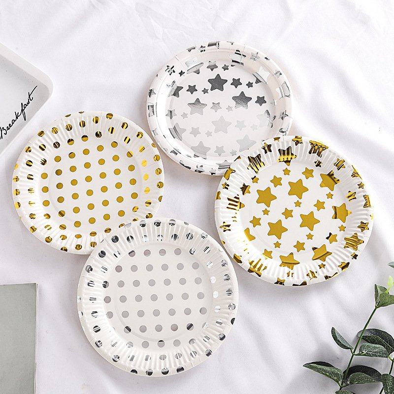 Custom Printed Disposable Decorative Party Paper Dinner Color Plate Set 10 inch Bulk Paper Plates Wholesale