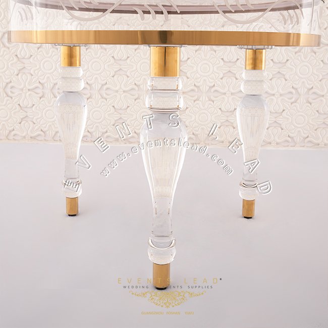 Luxury wedding gold cake table round birthday clear acrylic cake table