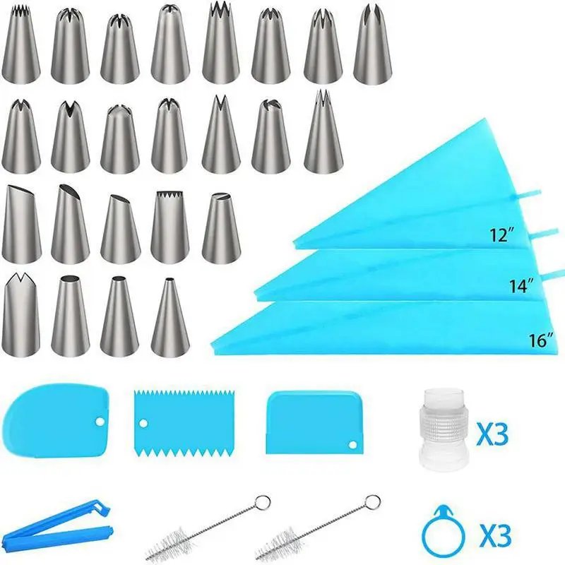 Manufacturers supply 20 21 32 33 36 39PCS cake DIY decorative decorating mouth decorating bag cream scraper