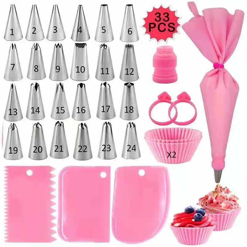 Manufacturers supply 20 21 32 33 36 39PCS cake DIY decorative decorating mouth decorating bag cream scraper