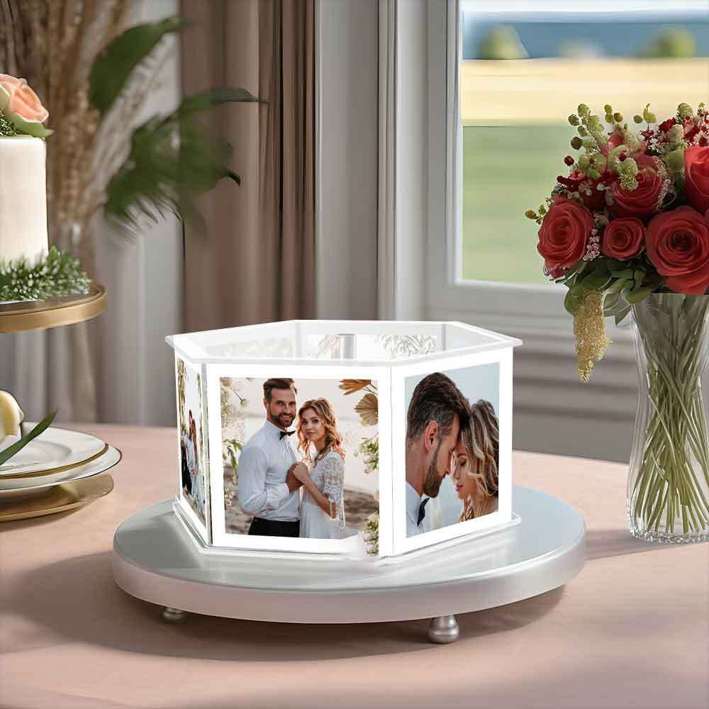 Gaojian Clear Acrylic Hexagon Cake Stand Centerpiece Pedestal Riser for Wedding Party Picture Frame Cake Holder Display Stand