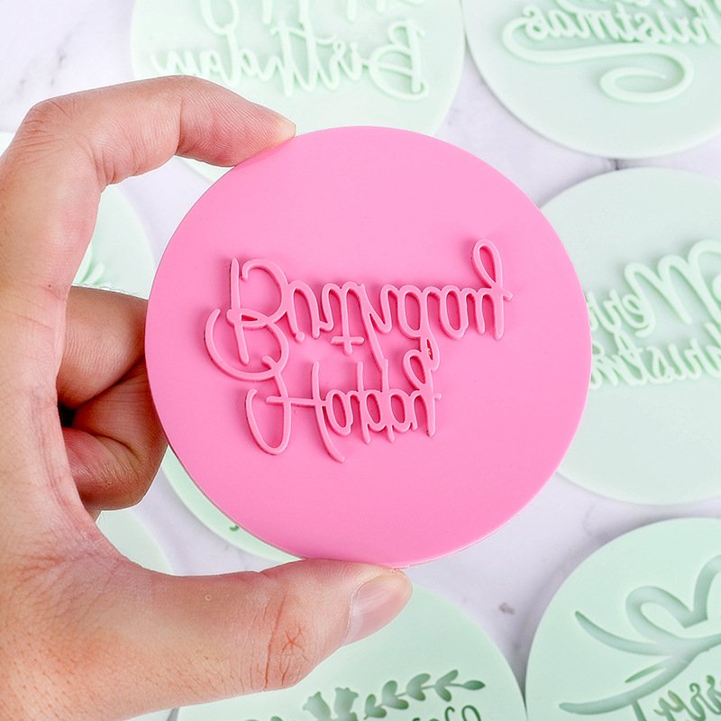 Christmas baking printing mould seal happy birthday cake fondant DIY handbook printing mould baking accessories tools