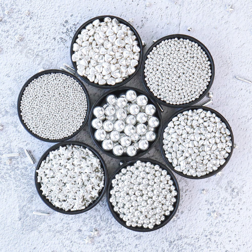 Hot Selling gold Sugar sprinkles cake decorating supplies sugar pearls metallic silver sugar beads sprinkles cake accessories