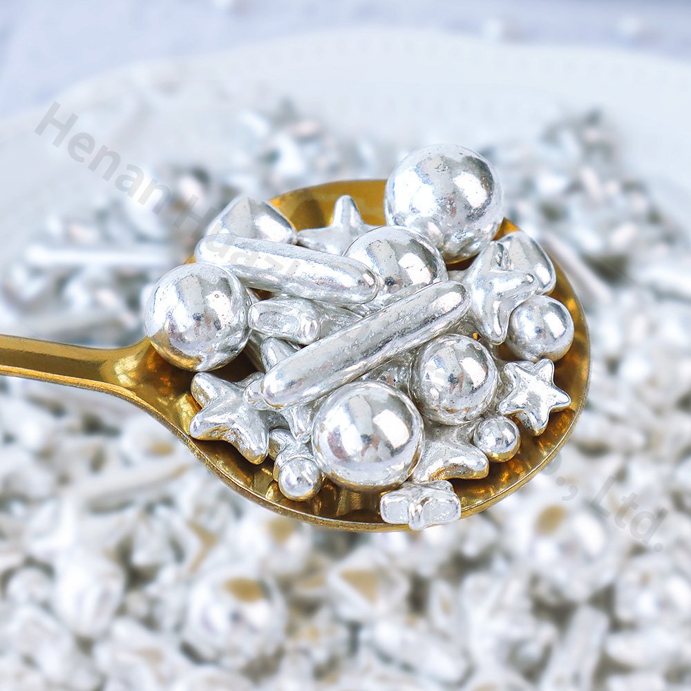 Hot Selling gold Sugar sprinkles cake decorating supplies sugar pearls metallic silver sugar beads sprinkles cake accessories
