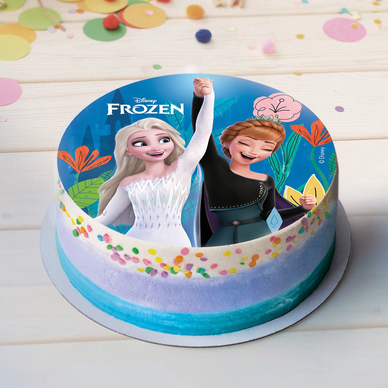 Dekora Brand Box Of 10 Edible Discs For Decorating Cakes With For Frozen Design Dia 15.5cm