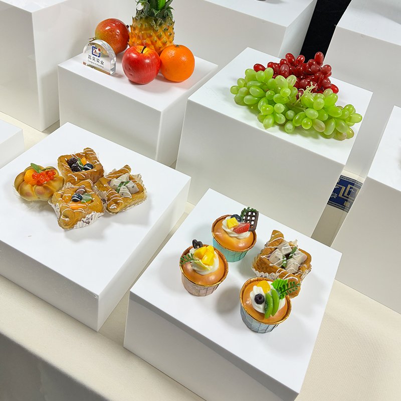 High Quality Acrylic Nesting Cube Boxes Acrylic White Square Food Risers Dessert Stand For Weddings Party Display Storage
