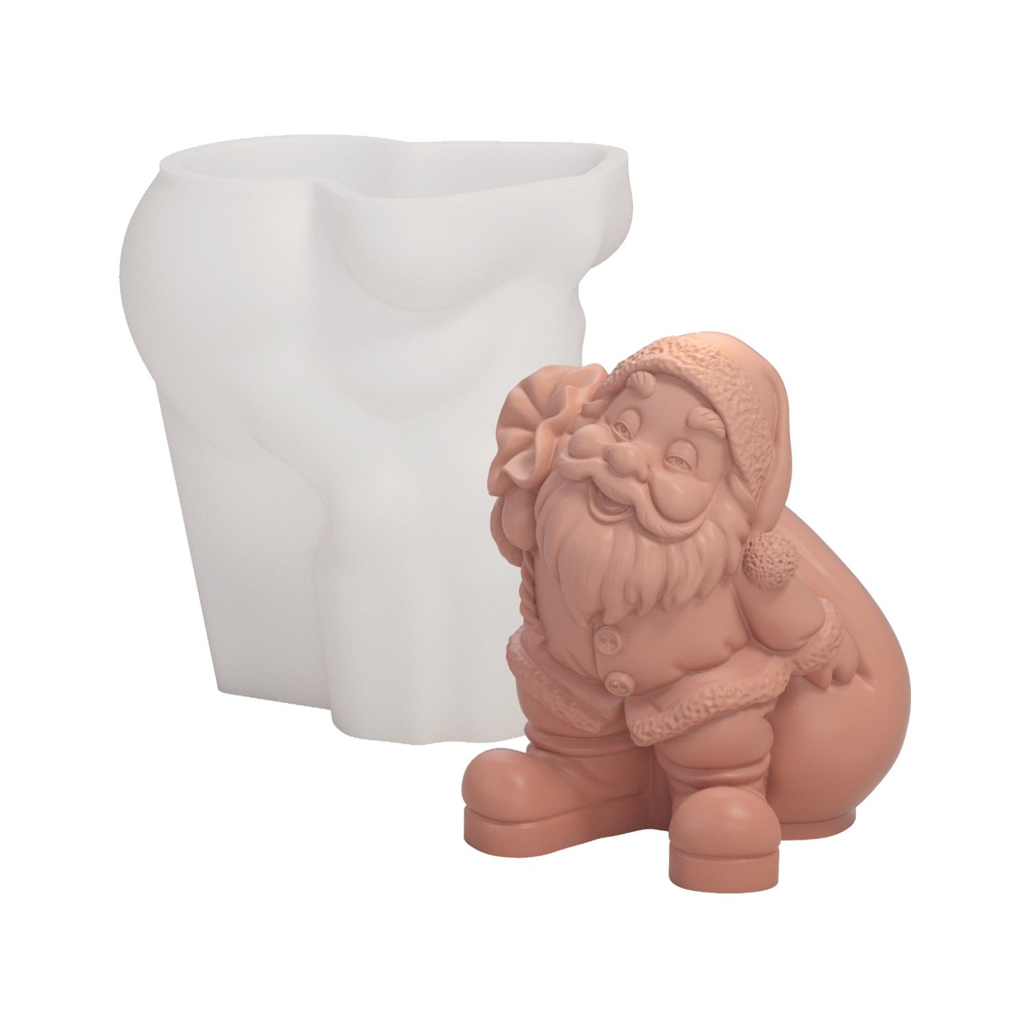 DIY Bearded Old Man with Gifts Scented Candle Silicone Mold Christmas Holiday Series Desktop Handmade Decorative Display Goods