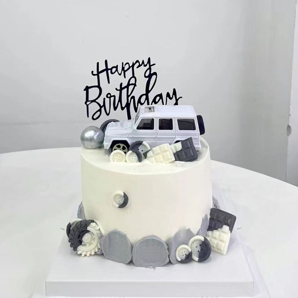 Mini children's car toys Plastic car birthday cake decoration accessories Baking dessert table