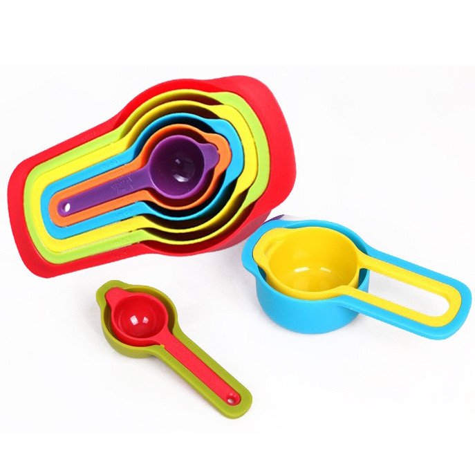 Hot Selling 6-Piece Plastic Measuring Spoon Set with Graduated Cups Pastry Tools for Baking Cake Tools