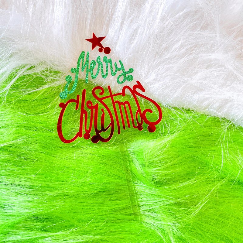 cake decorating supplies Christmas Cupcake Toppers Merry Christmas Toothpick Flags Navidad Acrylic Cake Topper For Christmas