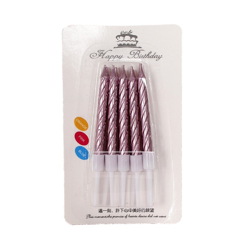 New arrivals 5pcs spiral birthday cake candles holders candle colorful happy birthday wedding decoration candles toppers