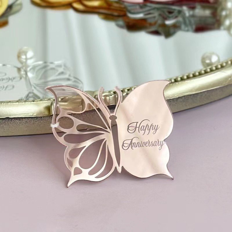 New Arrival Butterfly Shaped Acrylic Cake Topper for Birthday Anniversary & Mother's Day Decorations Cake & Cupcake Ornament