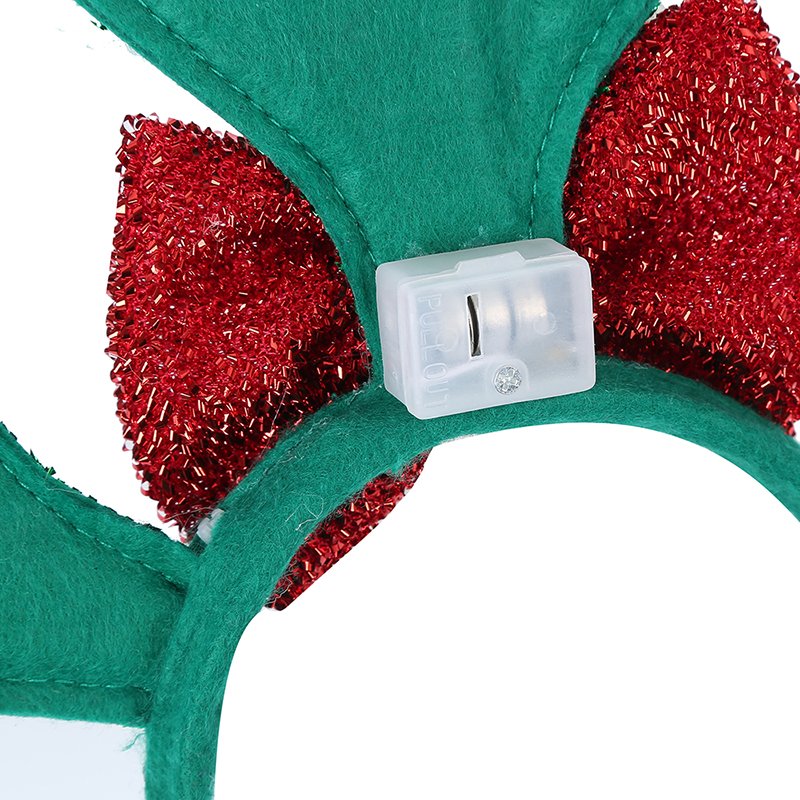 2024 Hot Selling xmas party headband green star light antler headband with bow