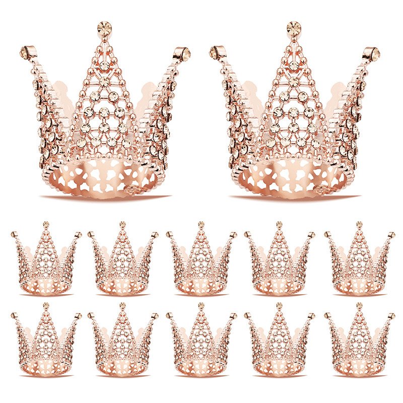 Cheap Gold Tiara Cake Decorations Small Baroque Rhinestone Crown for Baby's Birthday Party Baking & Flower Decorations