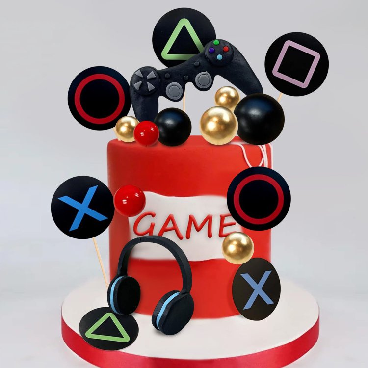 Video Game Themes Cake Toppers Game Controllers Cake Decorations Gaming Party Decoration for Birthday Party Supplies