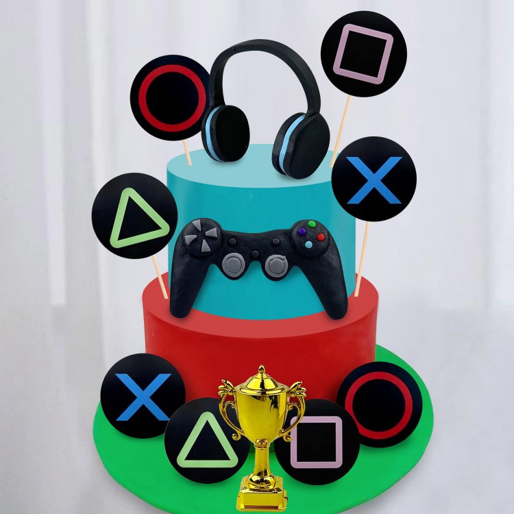 Video Game Themes Cake Toppers Game Controllers Cake Decorations Gaming Party Decoration for Birthday Party Supplies