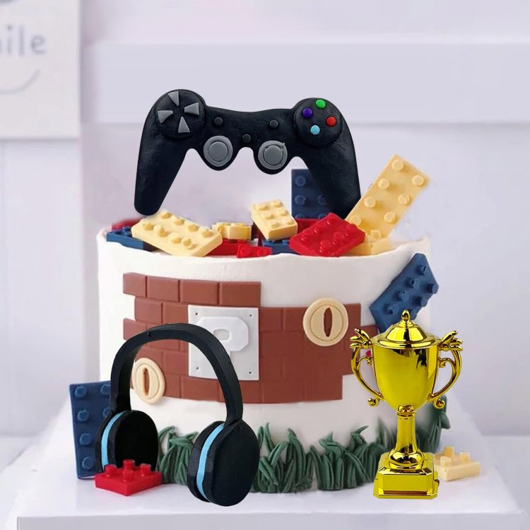 Video Game Themes Cake Toppers Game Controllers Cake Decorations Gaming Party Decoration for Birthday Party Supplies