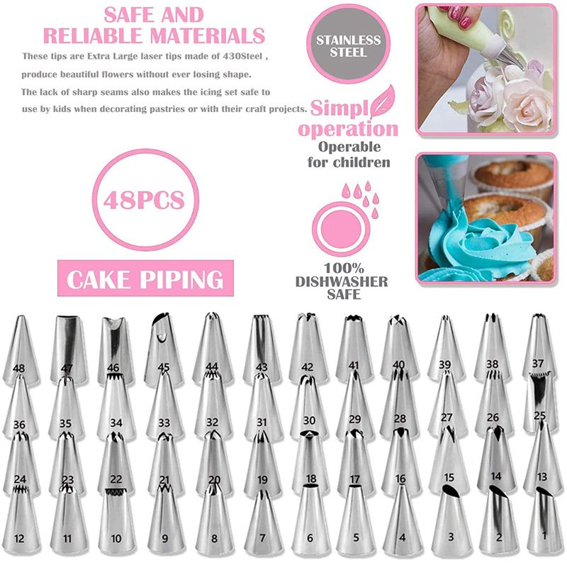 464Pcs Cake Decorating Supplies Kit Cake Pan Turntable Stand Piping Tips Set Custom Cake Tool Set with Baking