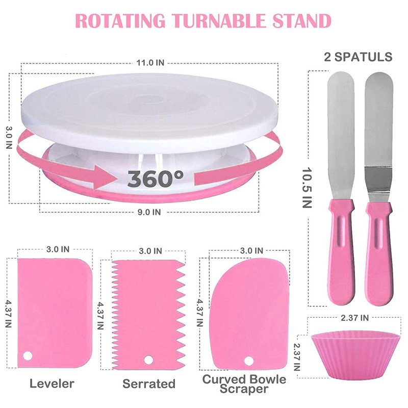464Pcs Cake Decorating Supplies Kit Cake Pan Turntable Stand Piping Tips Set Custom Cake Tool Set with Baking