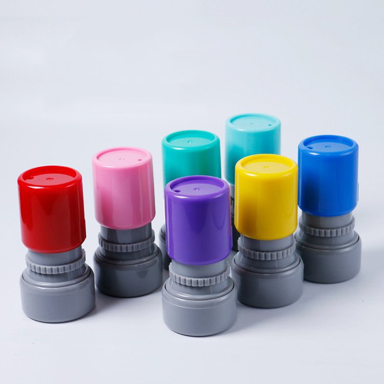 YS HA23 Cartoon Small Round Seal Teacher Comments Reward Color Light Sensitive Seal QC Seal Material Tools